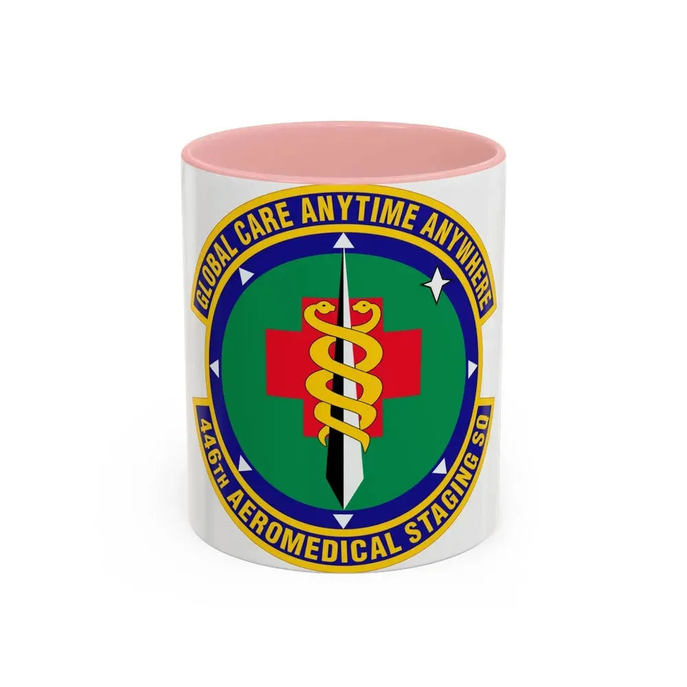 446 Aeromedical Staging Squadron AFRC (U.S. Air Force) Accent Coffee Mug 11oz Pink - Go Mug Yourself
