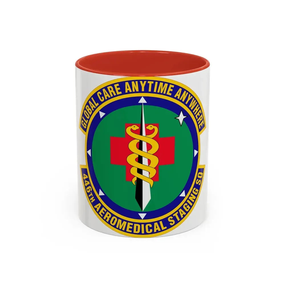 446 Aeromedical Staging Squadron AFRC (U.S. Air Force) Accent Coffee Mug 11oz Red - Go Mug Yourself