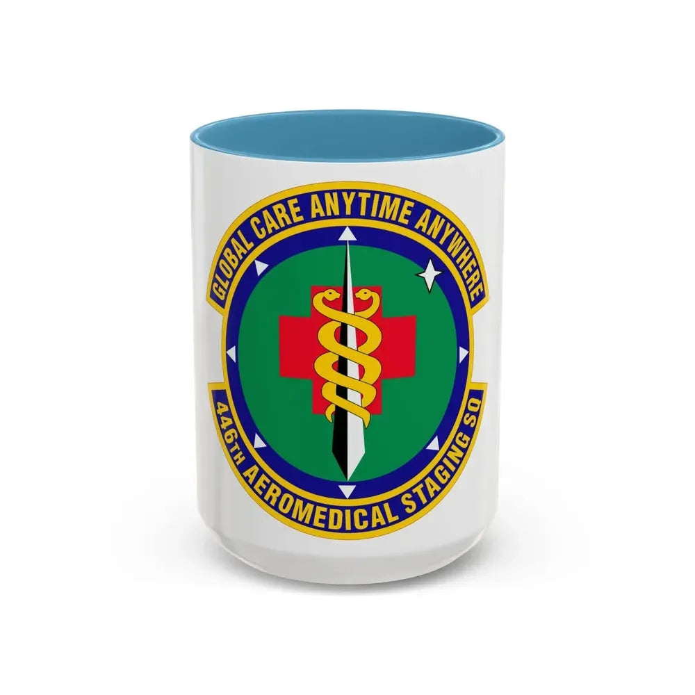 446 Aeromedical Staging Squadron AFRC (U.S. Air Force) Accent Coffee Mug 15oz Light Blue - Go Mug Yourself