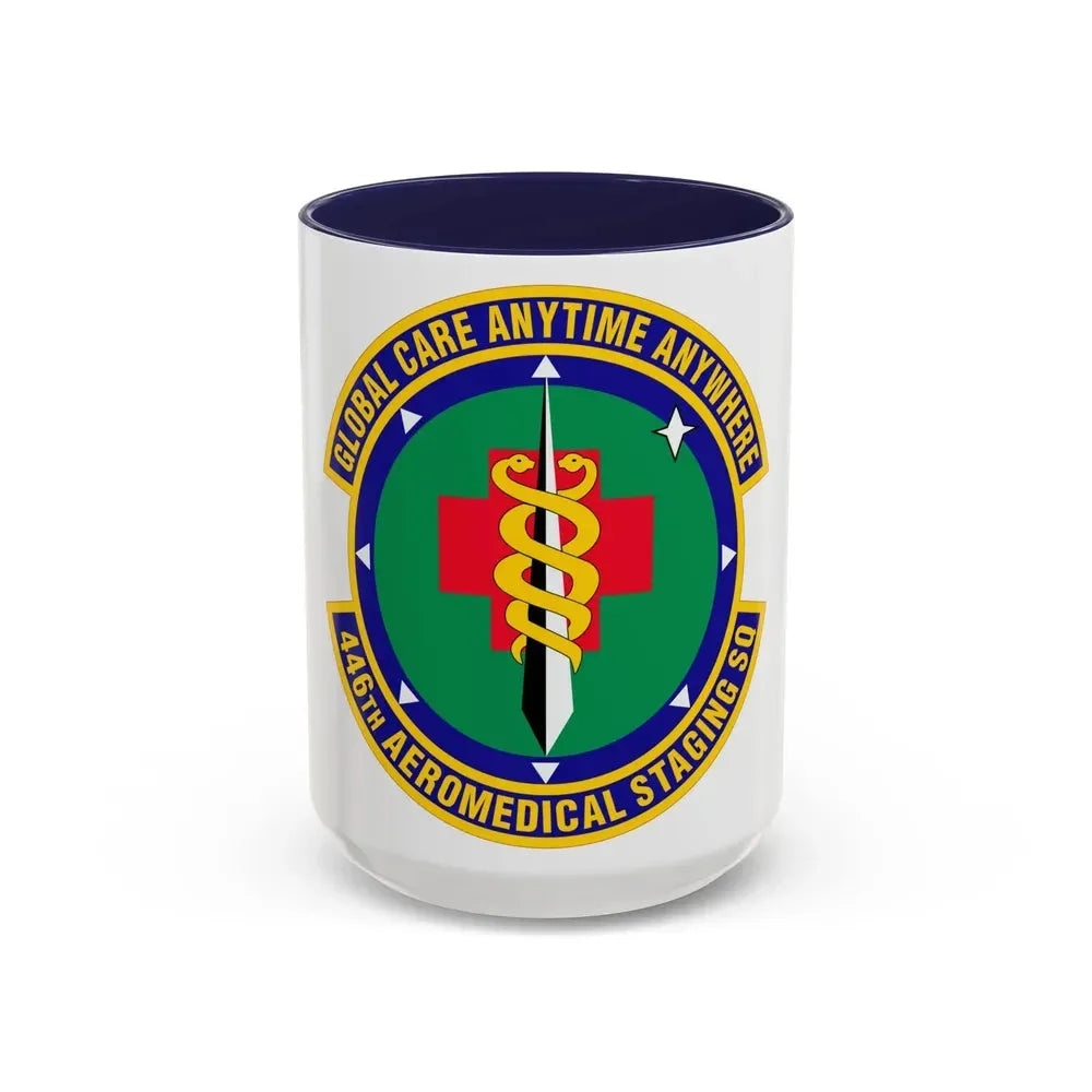 446 Aeromedical Staging Squadron AFRC (U.S. Air Force) Accent Coffee Mug 15oz Navy - Go Mug Yourself