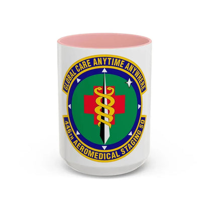 446 Aeromedical Staging Squadron AFRC (U.S. Air Force) Accent Coffee Mug 15oz Pink - Go Mug Yourself