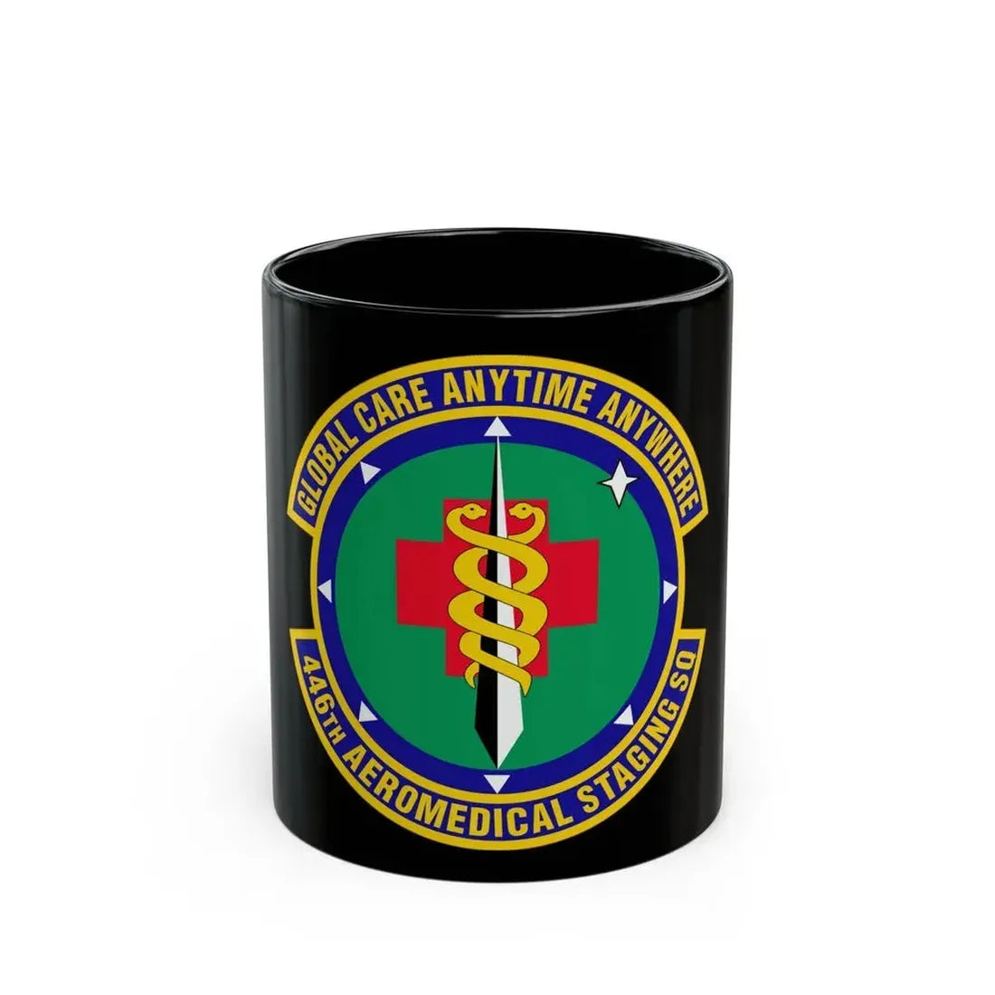 446 Aeromedical Staging Squadron AFRC (U.S. Air Force) Black Coffee Mug 11oz - Go Mug Yourself