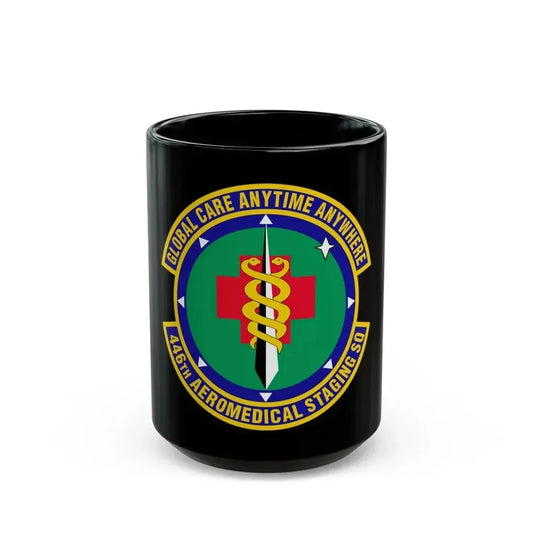 446 Aeromedical Staging Squadron AFRC (U.S. Air Force) Black Coffee Mug 15oz - Go Mug Yourself