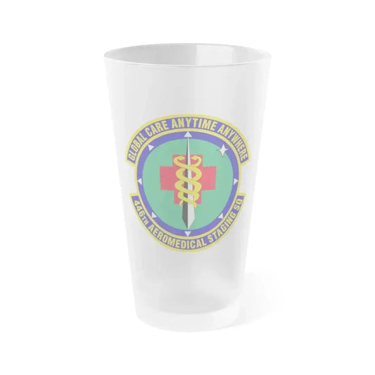 446 Aeromedical Staging Squadron AFRC (U.S. Air Force) Frosted Pint Glass 16oz 16oz Frosted - Go Mug Yourself