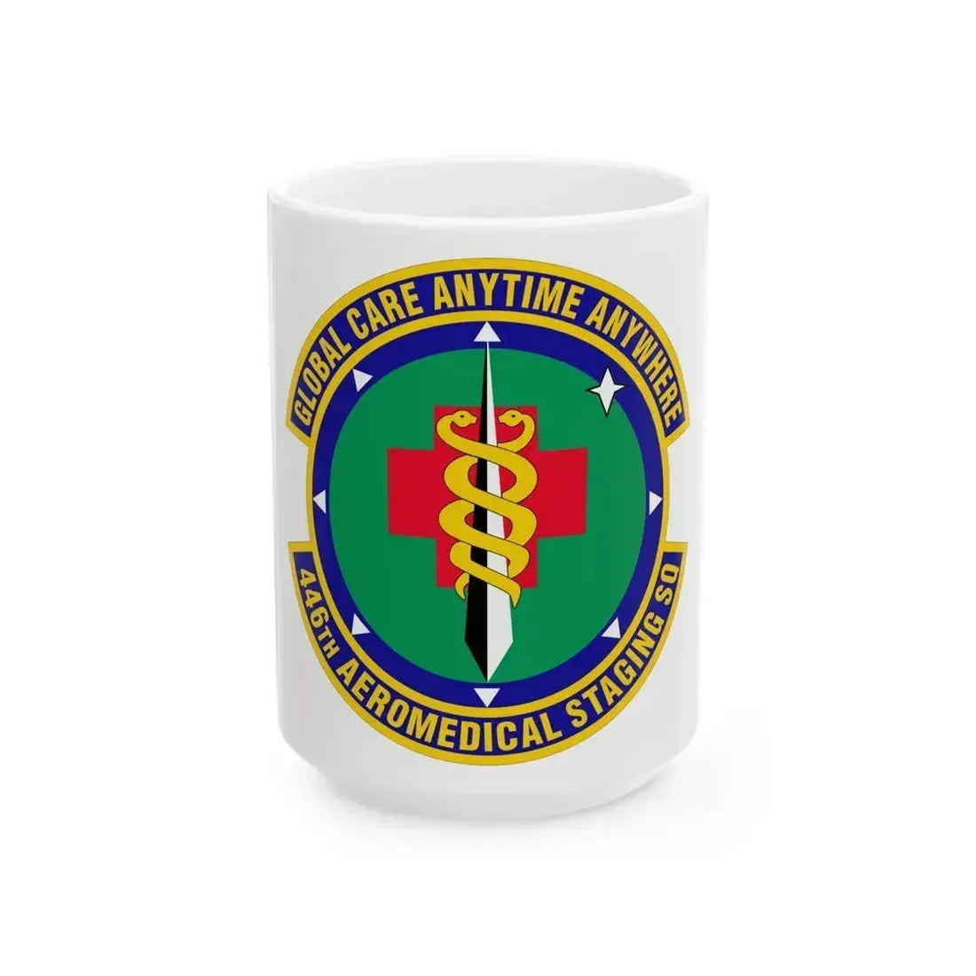 446 Aeromedical Staging Squadron AFRC (U.S. Air Force) White Coffee Mug 15oz - Go Mug Yourself