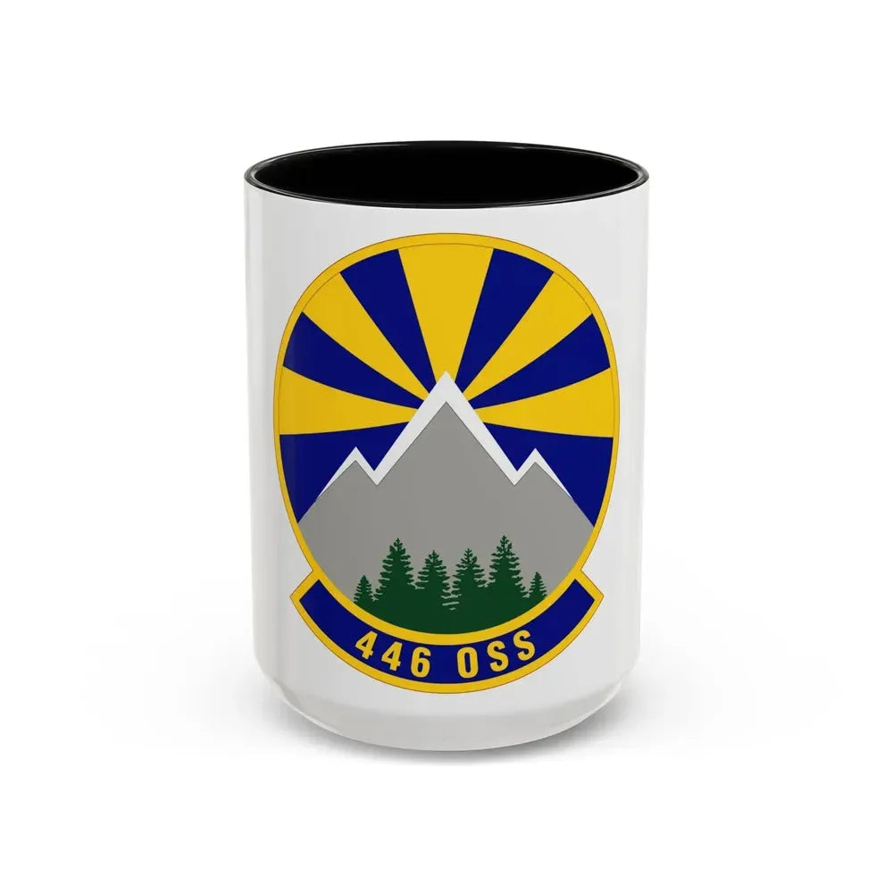 446 Operations Support Squadron (U.S. Air Force) Accent Coffee Mug 15oz Black - Go Mug Yourself