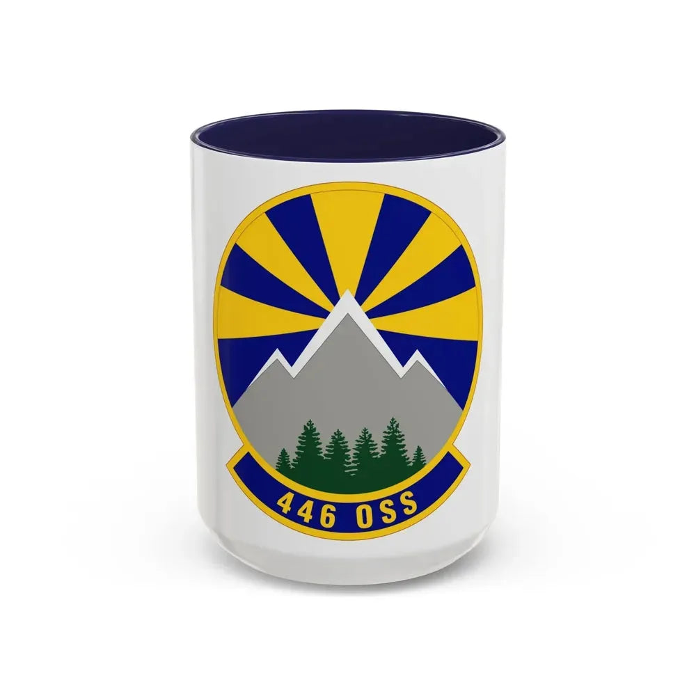 446 Operations Support Squadron (U.S. Air Force) Accent Coffee Mug 15oz Navy - Go Mug Yourself