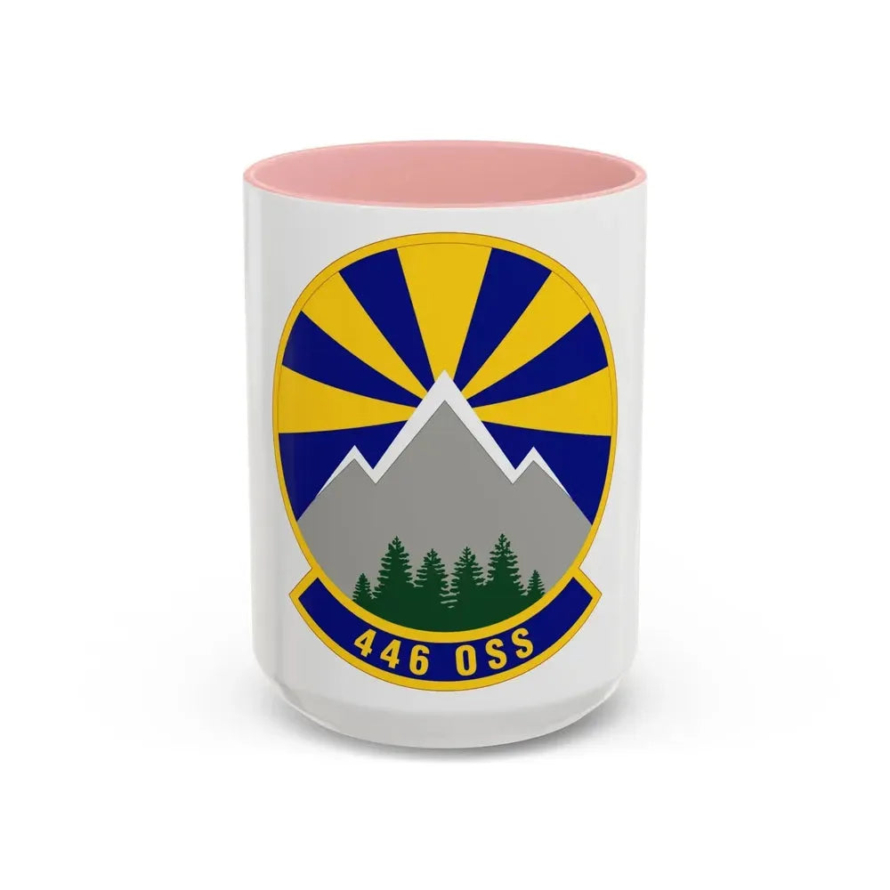 446 Operations Support Squadron (U.S. Air Force) Accent Coffee Mug 15oz Pink - Go Mug Yourself