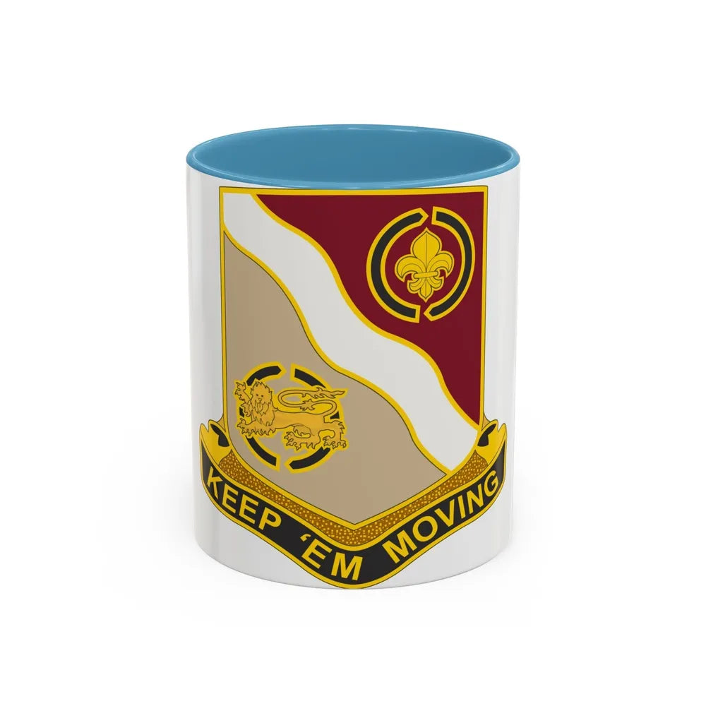 446 Transportation Battalion (U.S. Army) Accent Coffee Mug-11oz-Light Blue-Go Mug Yourself