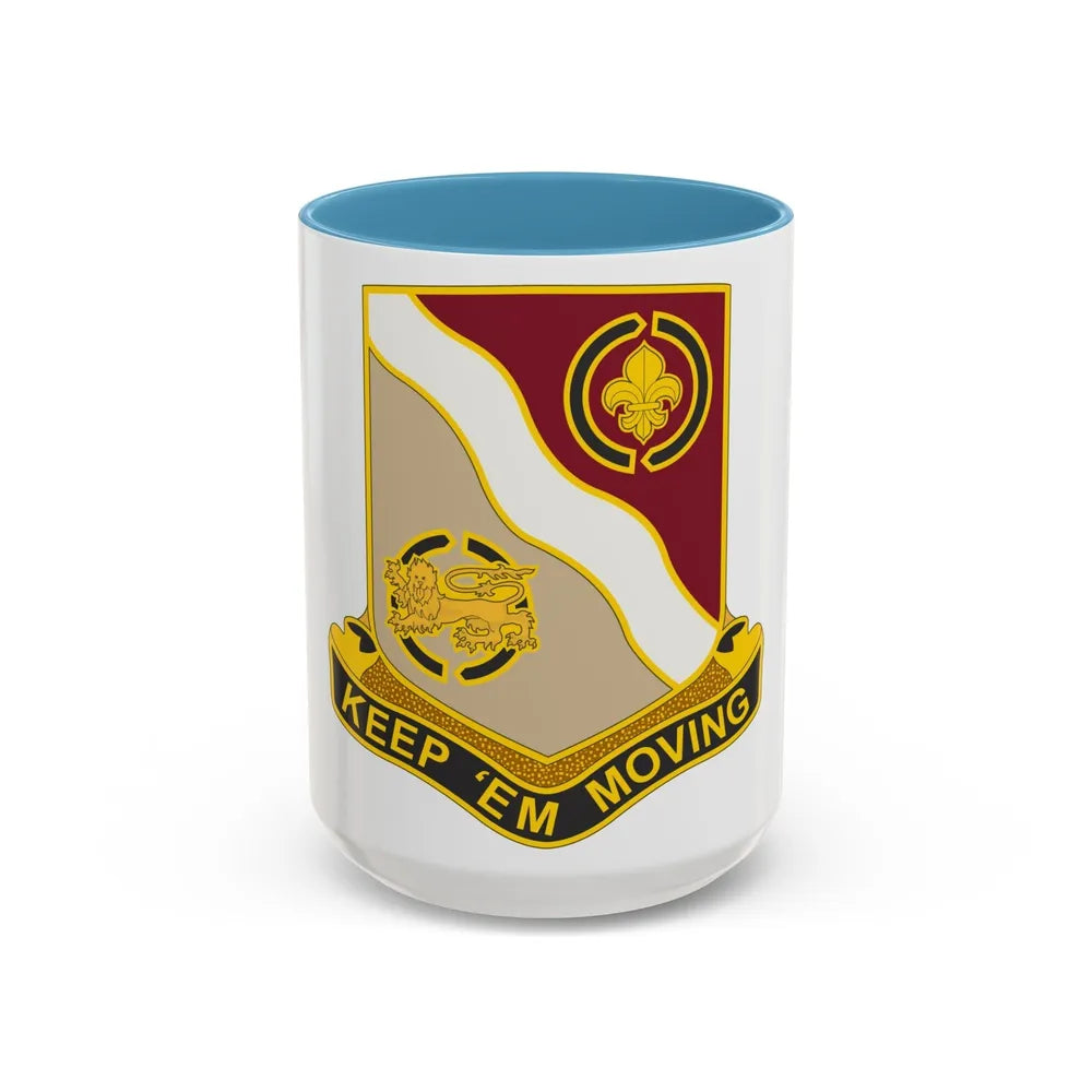 446 Transportation Battalion (U.S. Army) Accent Coffee Mug-15oz-Light Blue-Go Mug Yourself