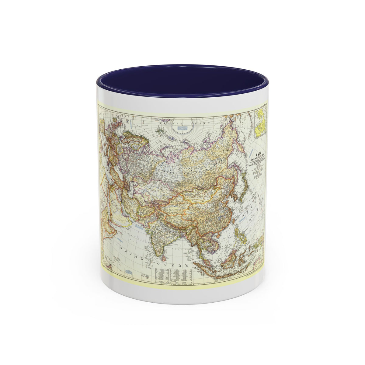Asia and Adjacent Areas (1951) (Map) Accent Coffee Mug