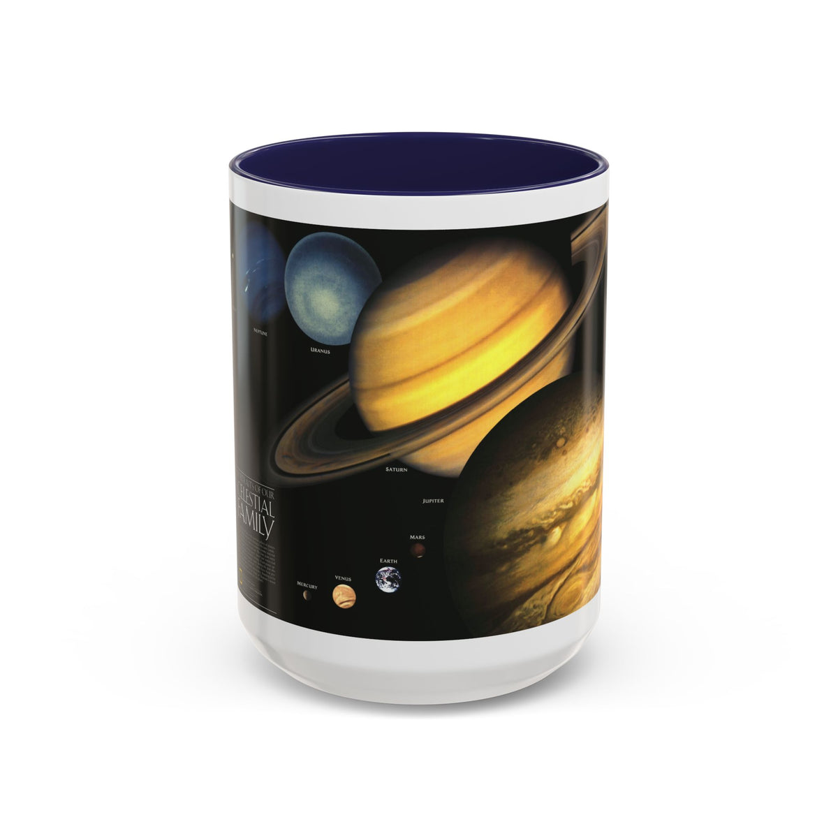 Space - The Solar System - Our Celestial Family (1990) (Map) Accent Coffee Mug