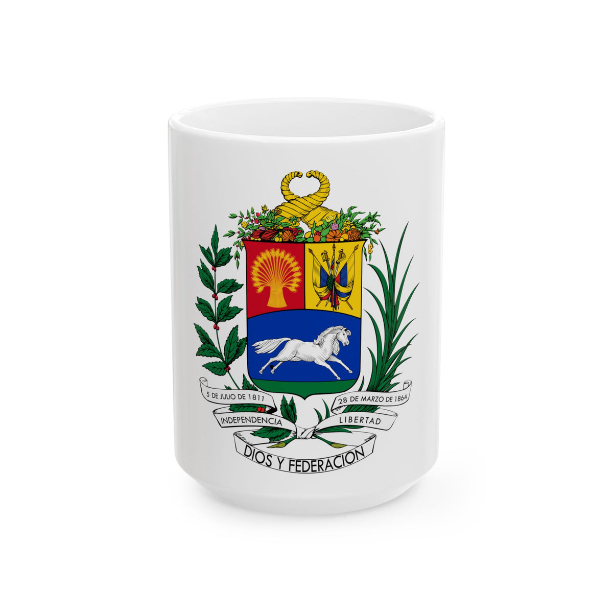 Coat of arms of Venezuela (1871) - White Coffee Mug