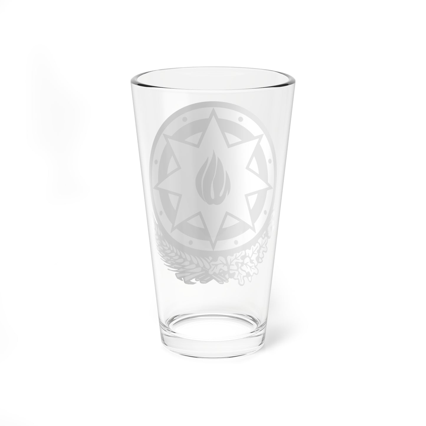 Emblem of Azerbaijan black-white (Azerbaijan) (Coat of Arms) Pint Glass 16oz