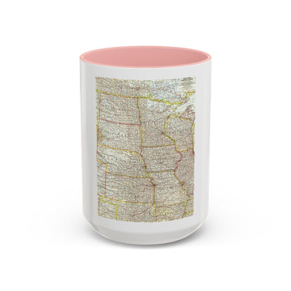 USA - North Central (1958) (Map) Accent Coffee Mug