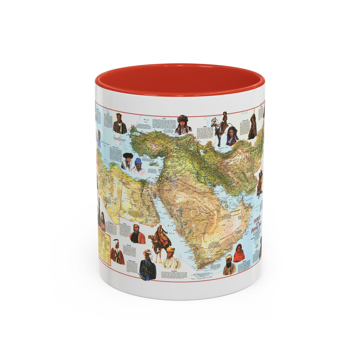 Middle East - The Peoples 1 (1972) (Map) Accent Coffee Mug