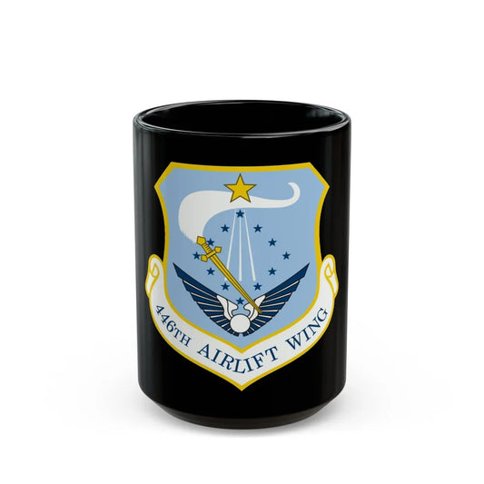 446th Airlift Wing (U.S. Air Force) Black Coffee Mug-15oz-Go Mug Yourself