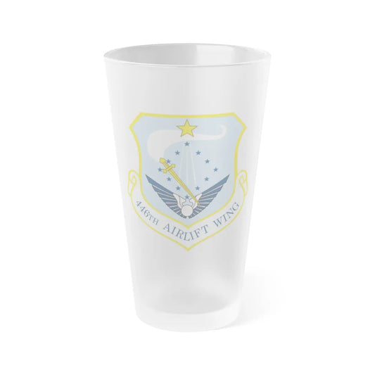 446th Airlift Wing (U.S. Air Force) Frosted Pint Glass 16oz-Go Mug Yourself