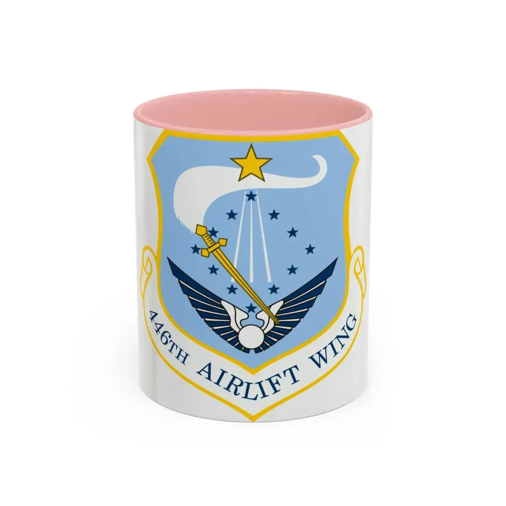 446th Airlift Wing (U.S. Air Force) Accent Coffee Mug 11oz Pink - Go Mug Yourself