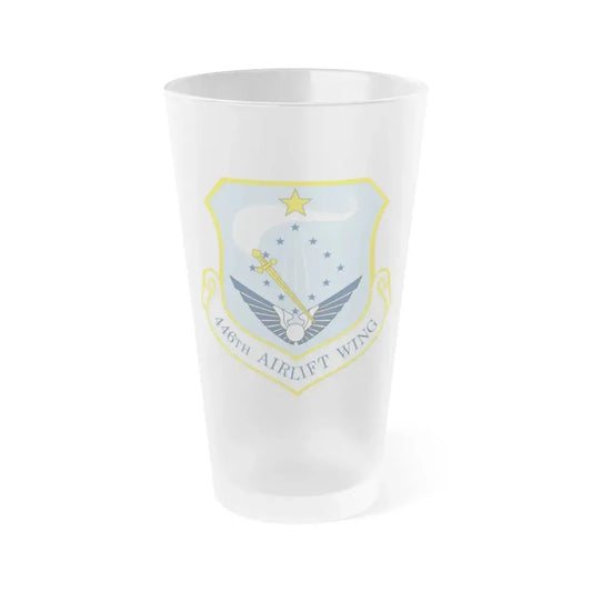 446th Airlift Wing (U.S. Air Force) Frosted Pint Glass 16oz Default Title - Go Mug Yourself