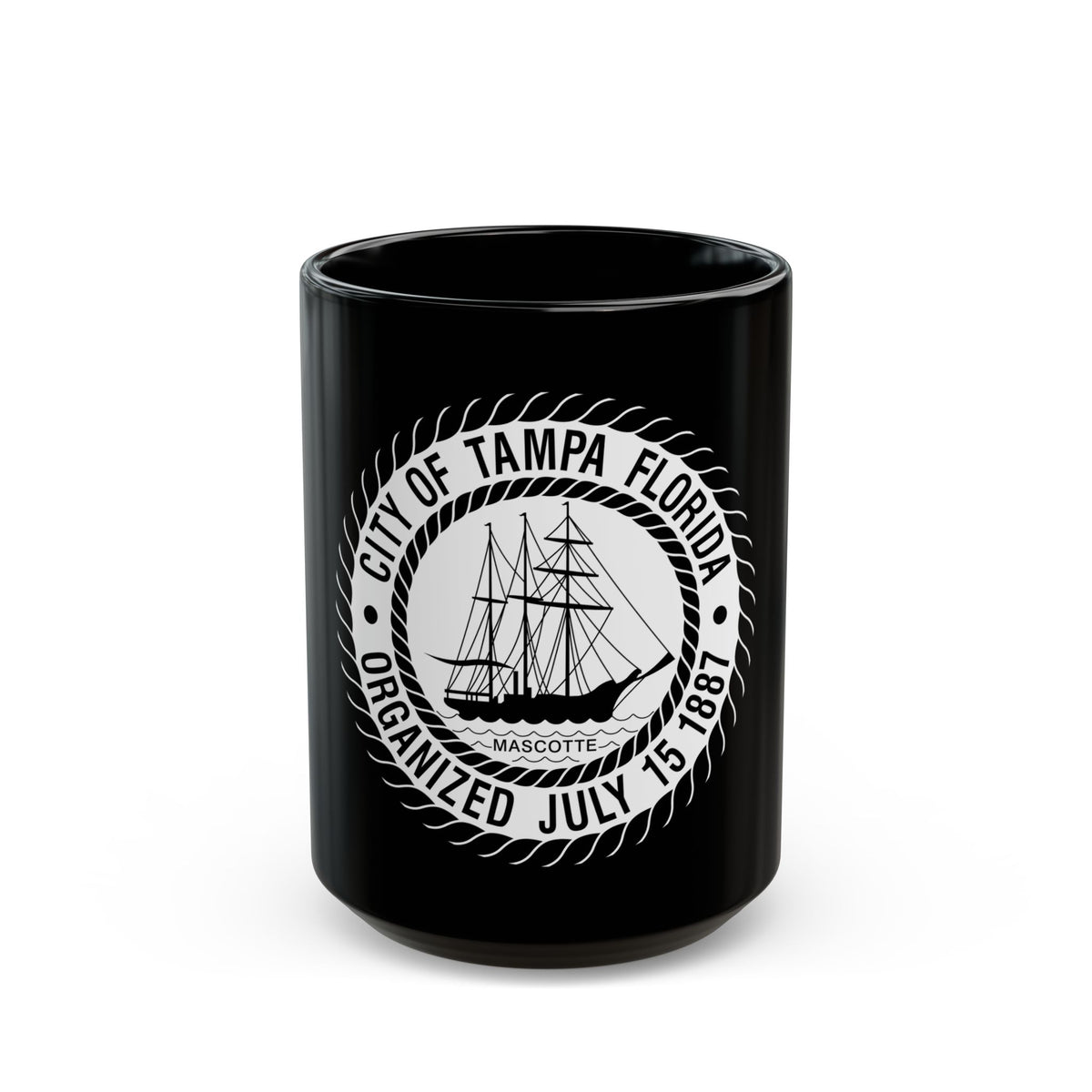 Seal of Tampa Florida - Black Coffee Mug
