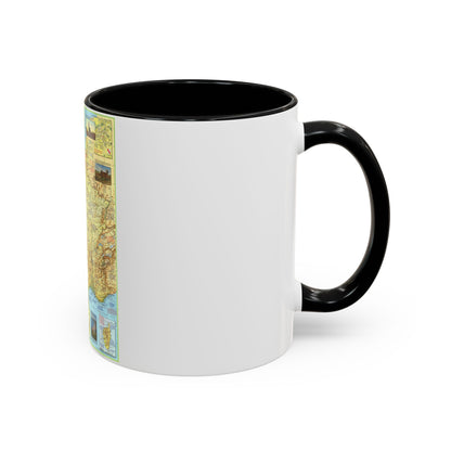 France - A Traveller's Map 1 (1971) (Map) Accent Coffee Mug