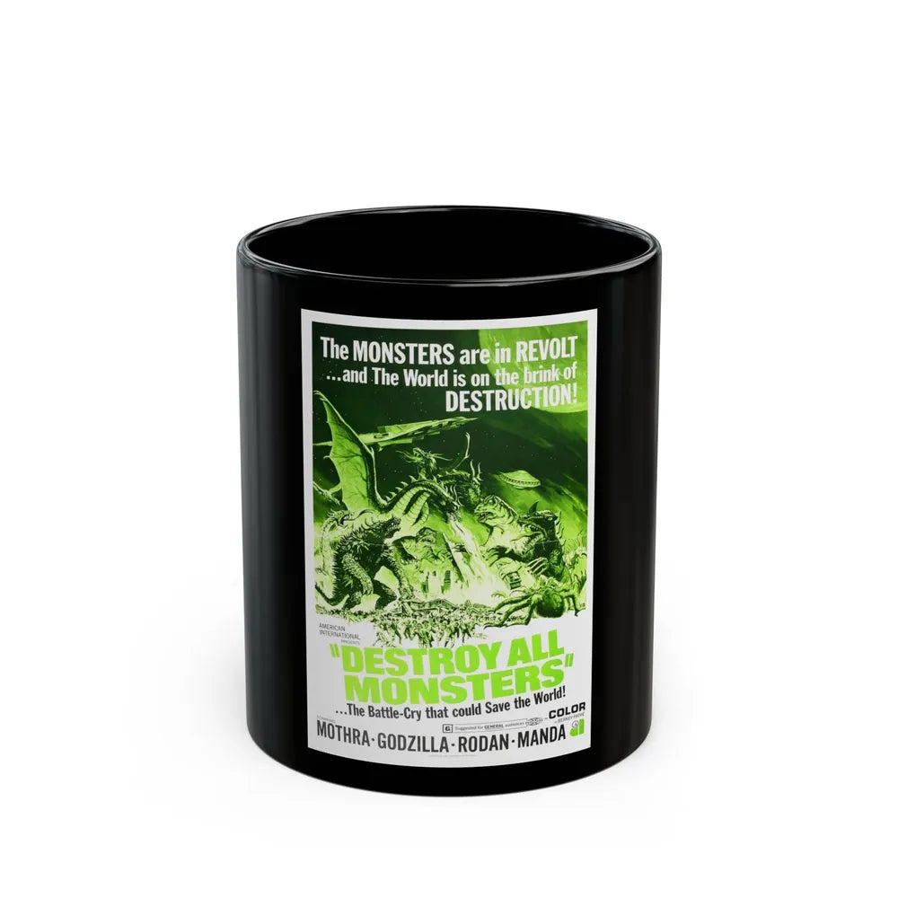 DESTROY ALL MONSTERS (GODZILLA) 2 1968 Movie Poster - Black Coffee Mug-11oz-Go Mug Yourself