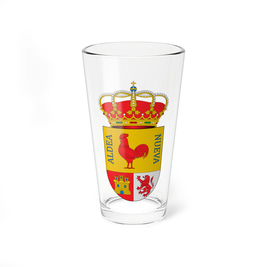 Escudo de Aldeanueva de Guadalajara Guadalajara (Spain) (Coat of Arms) Pint Glass 16oz