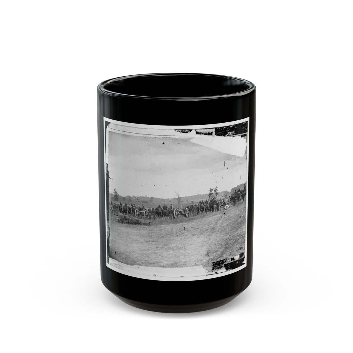 Antietam, Maryland. Captain J.M. Knap's Penn. Independent Battery  E  Light Artillery (U.S. Civil War) Black Coffee Mug