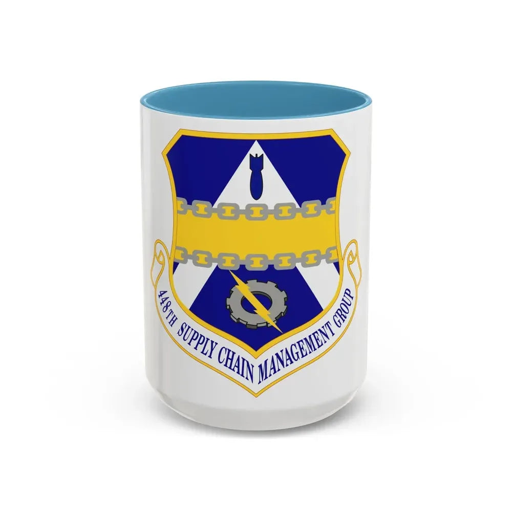 448th Supply Chain Management Group (U.S. Air Force) Accent Coffee Mug 15oz Light Blue - Go Mug Yourself
