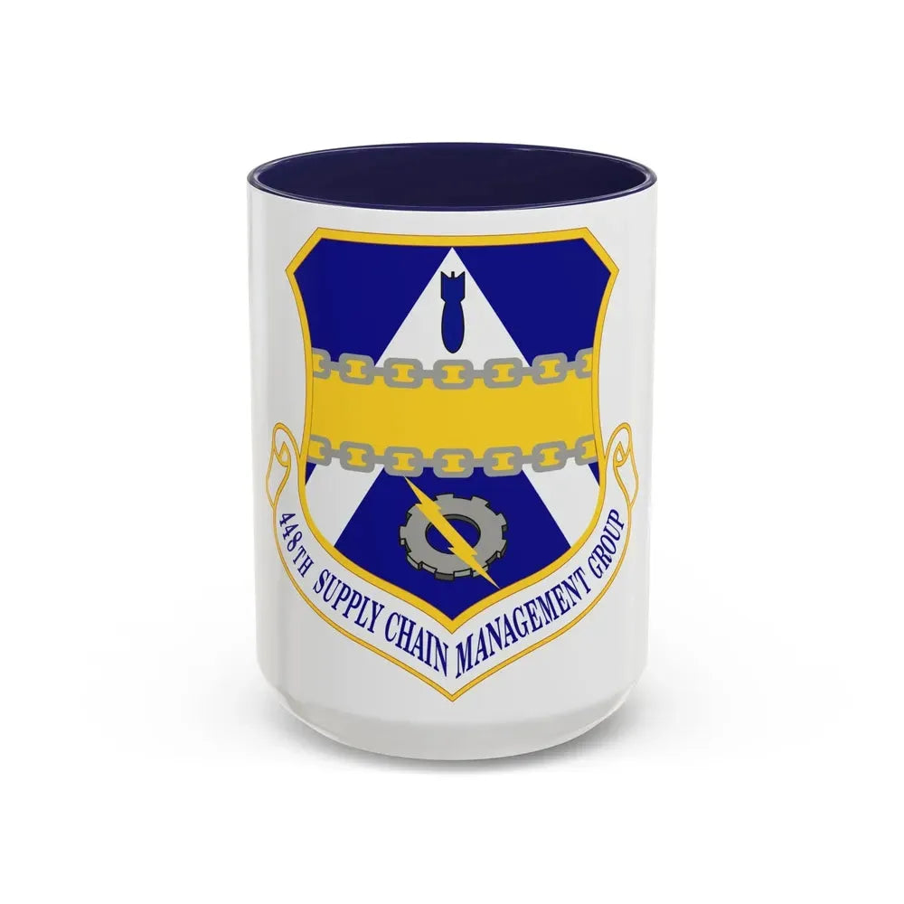 448th Supply Chain Management Group (U.S. Air Force) Accent Coffee Mug 15oz Navy - Go Mug Yourself