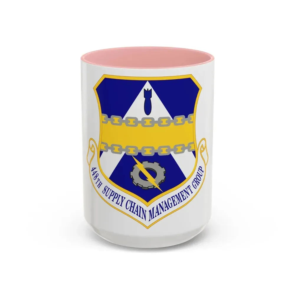 448th Supply Chain Management Group (U.S. Air Force) Accent Coffee Mug 15oz Pink - Go Mug Yourself