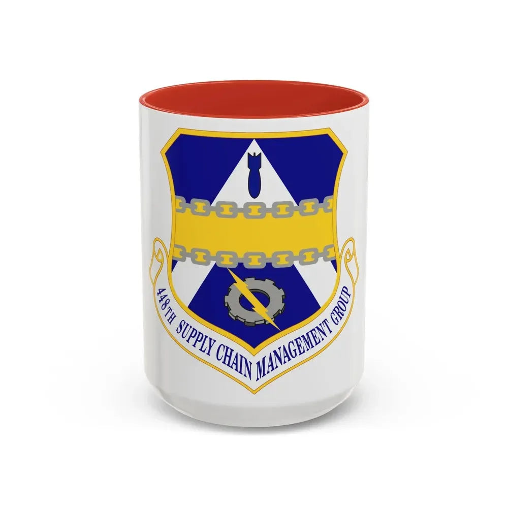 448th Supply Chain Management Group (U.S. Air Force) Accent Coffee Mug 15oz Red - Go Mug Yourself