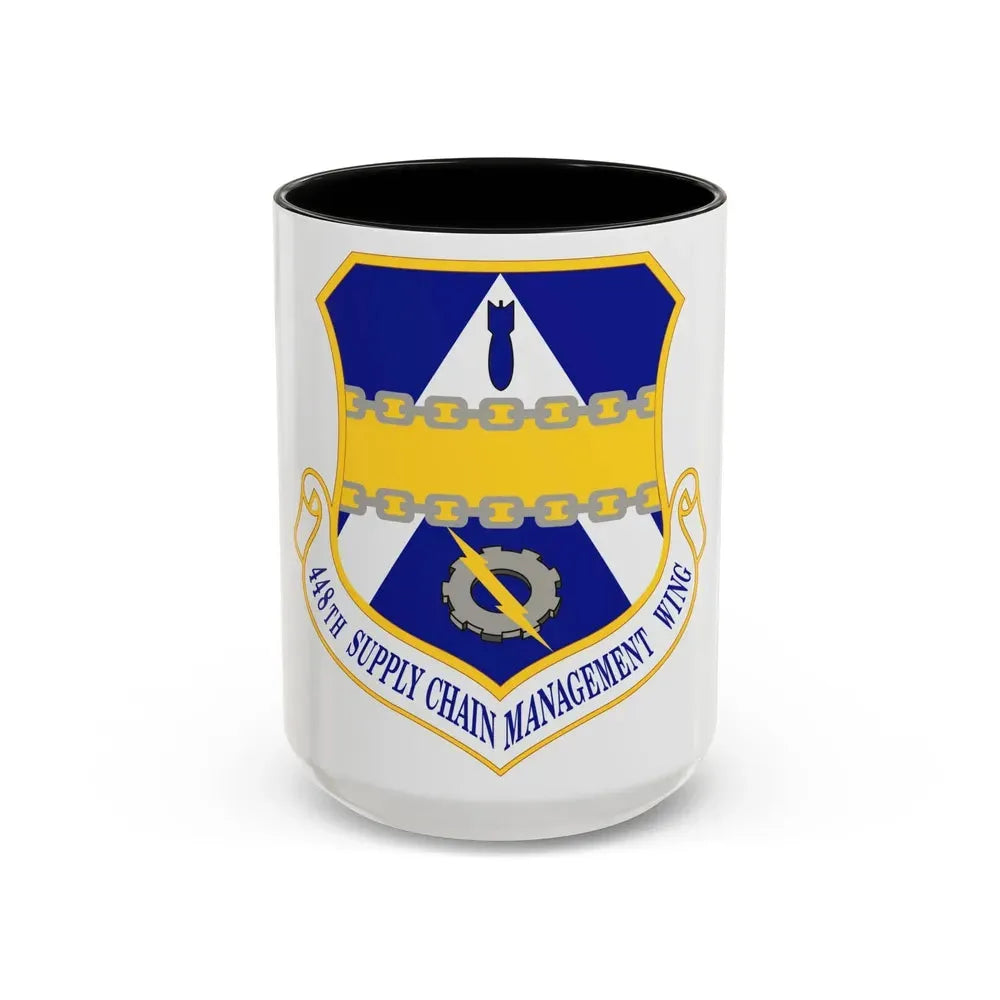 448th Supply Chain Managment Wing (U.S. Air Force) Accent Coffee Mug 15oz Black - Go Mug Yourself