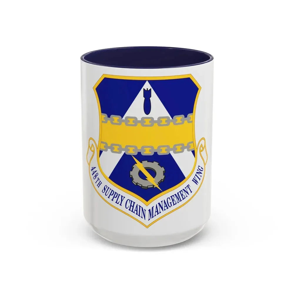 448th Supply Chain Managment Wing (U.S. Air Force) Accent Coffee Mug 15oz Navy - Go Mug Yourself