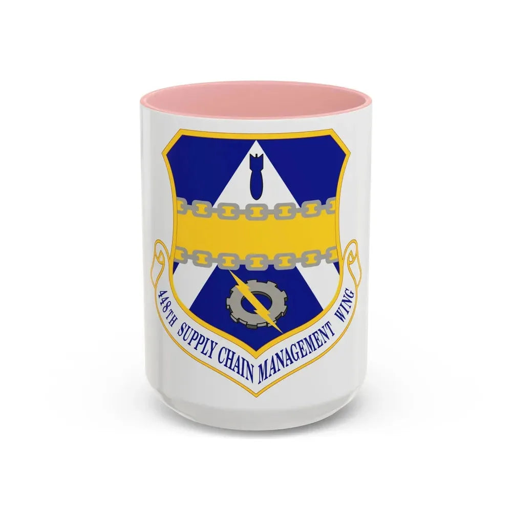 448th Supply Chain Managment Wing (U.S. Air Force) Accent Coffee Mug 15oz Pink - Go Mug Yourself