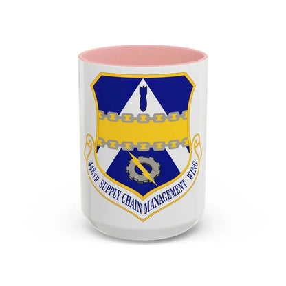448th Supply Chain Managment Wing (U.S. Air Force) Accent Coffee Mug 15oz Pink - Go Mug Yourself