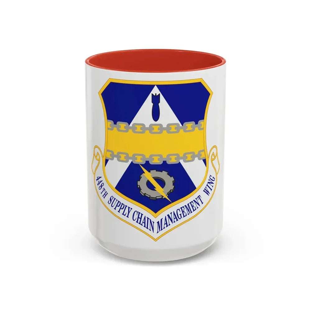 448th Supply Chain Managment Wing (U.S. Air Force) Accent Coffee Mug 15oz Red - Go Mug Yourself