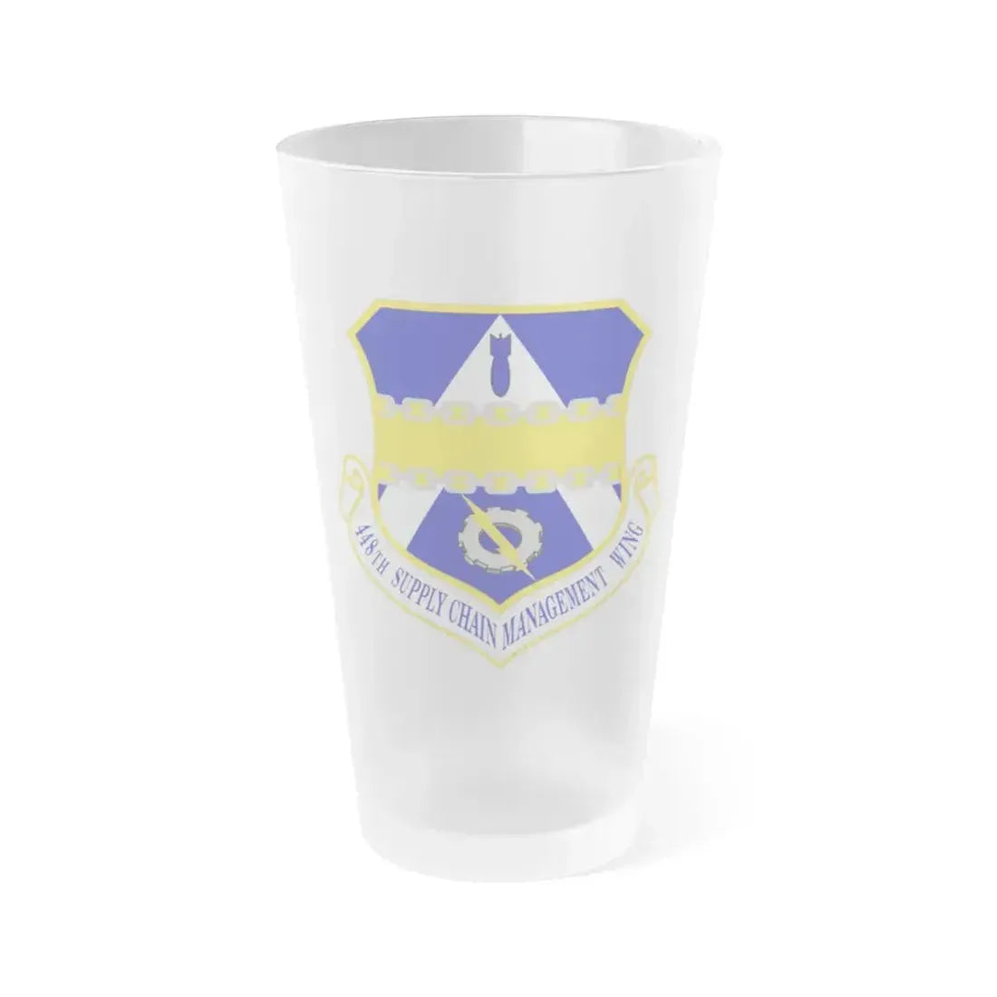 448th Supply Chain Managment Wing (U.S. Air Force) Frosted Pint Glass 16oz 16oz Frosted - Go Mug Yourself