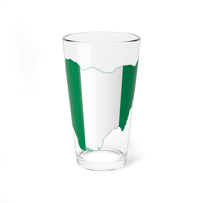 Flag map of Nigeria (Niger) Pint Glass 16oz