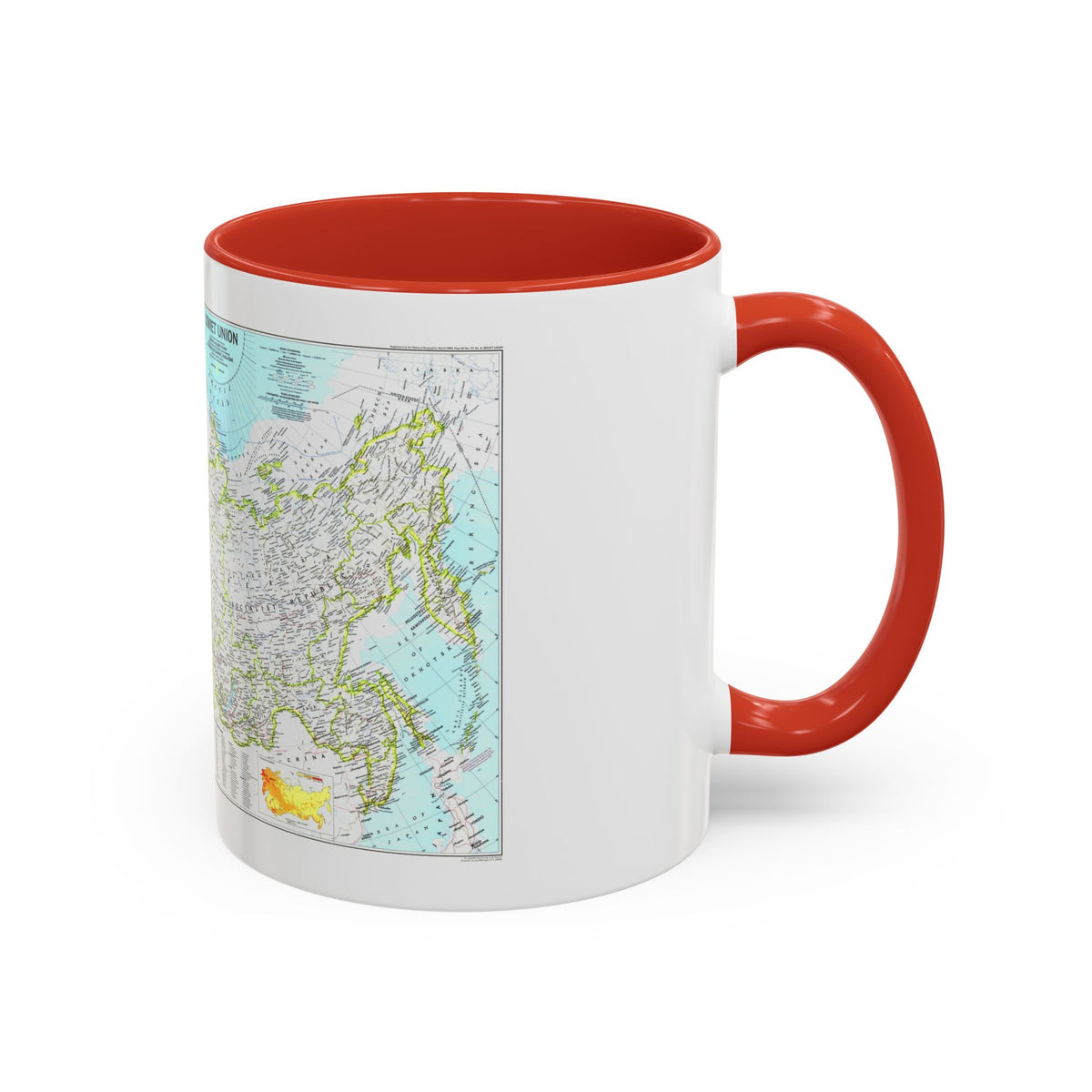 Russia - Soviet Union 1 (1990) (Map) Accent Coffee Mug