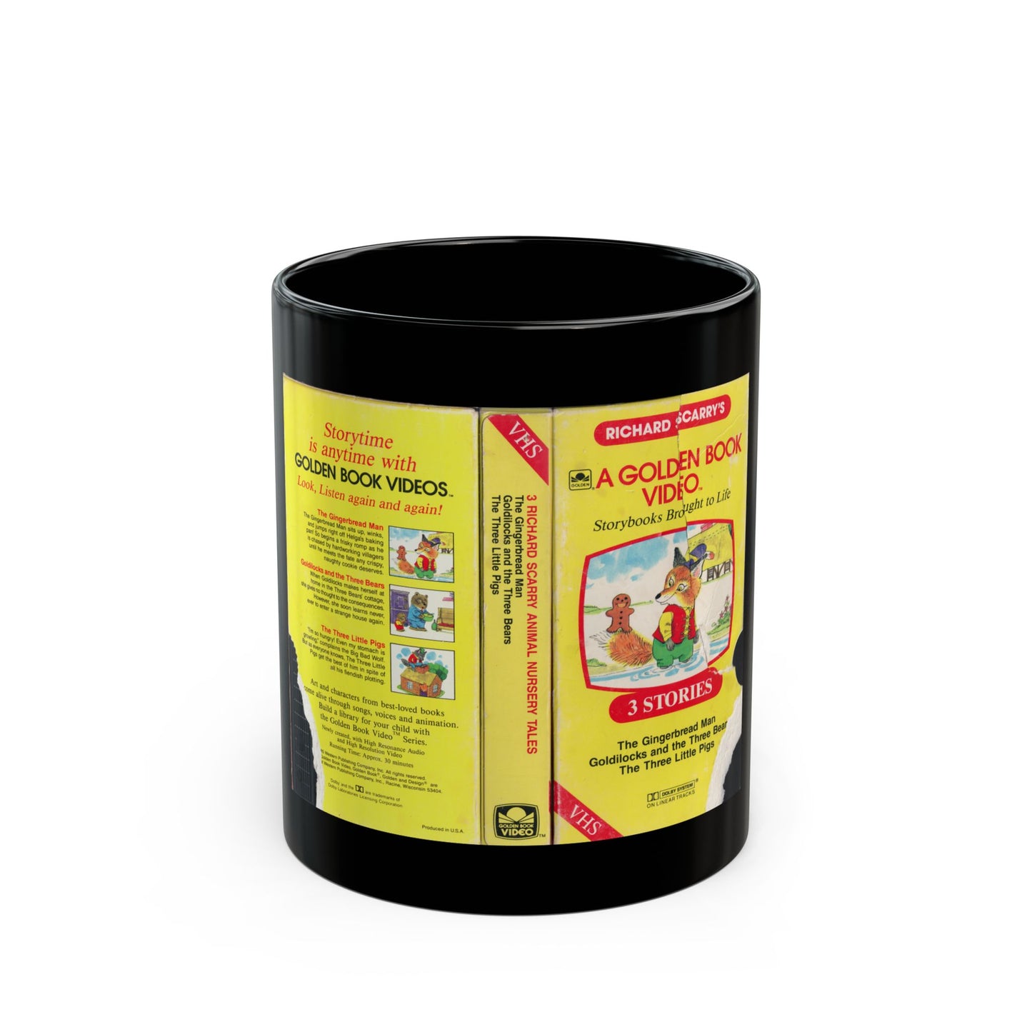 RICHARD SCARRYS A GOLDEN BOOK VIDEO (VHS COVER) - Black Coffee Mug