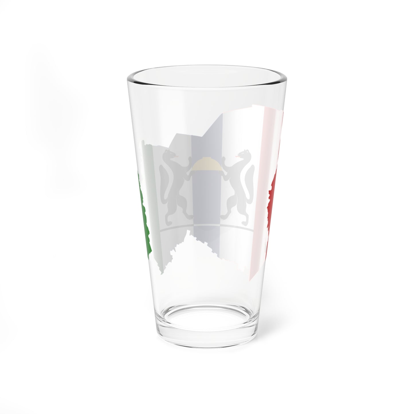 Flag-map of Novosibirsk oblast (Russia) Pint Glass 16oz