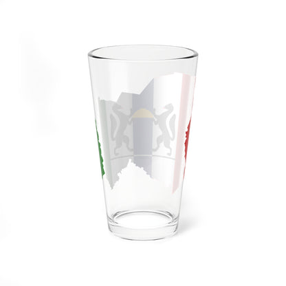 Flag-map of Novosibirsk oblast (Russia) Pint Glass 16oz