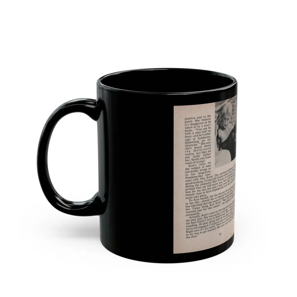 Kim Novak #159 - Scanned Mag. 66 Photos (Vintage Female Icon) Black Coffee Mug-Go Mug Yourself