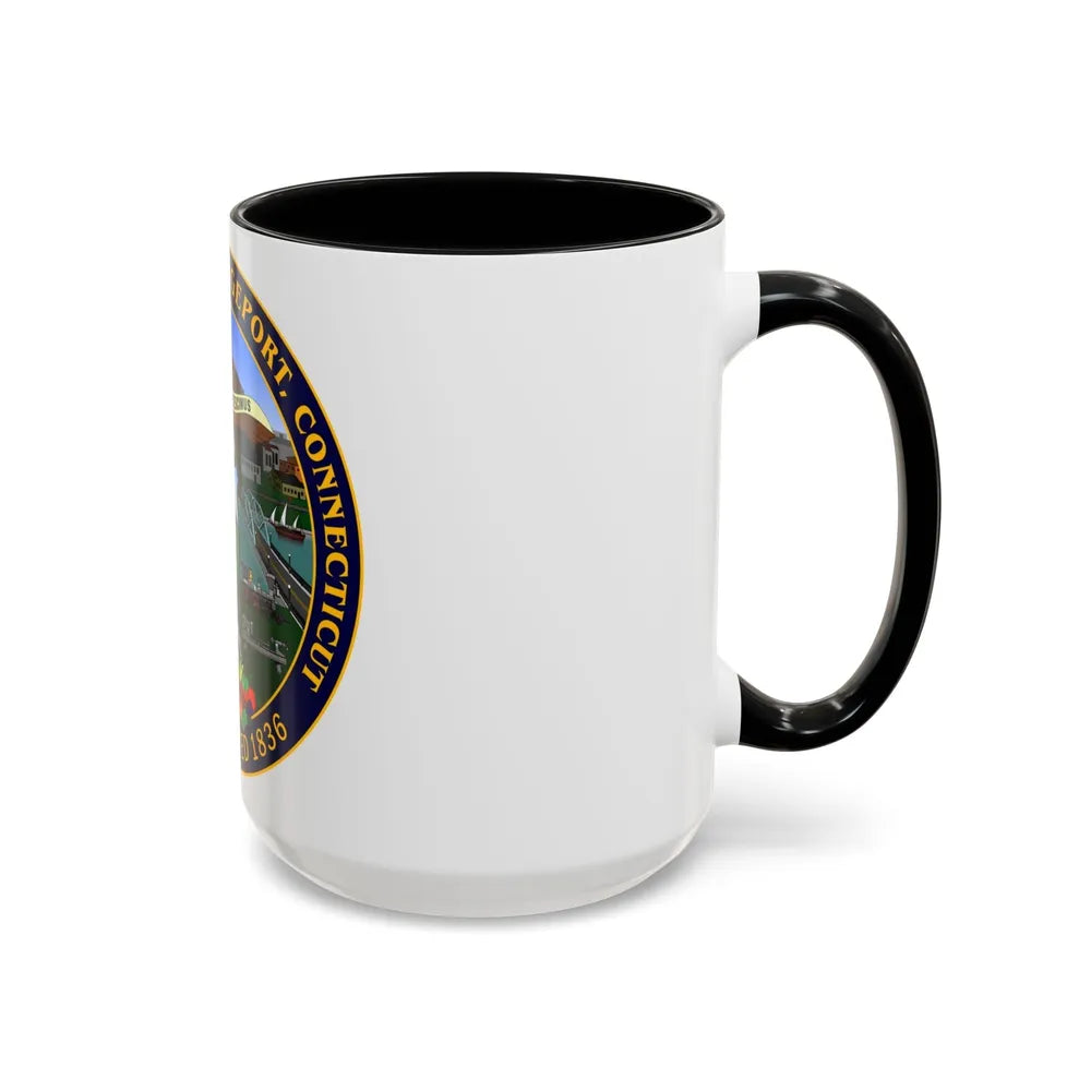 Seal of Bridgeport Connecticut - Accent Coffee Mug-Go Mug Yourself