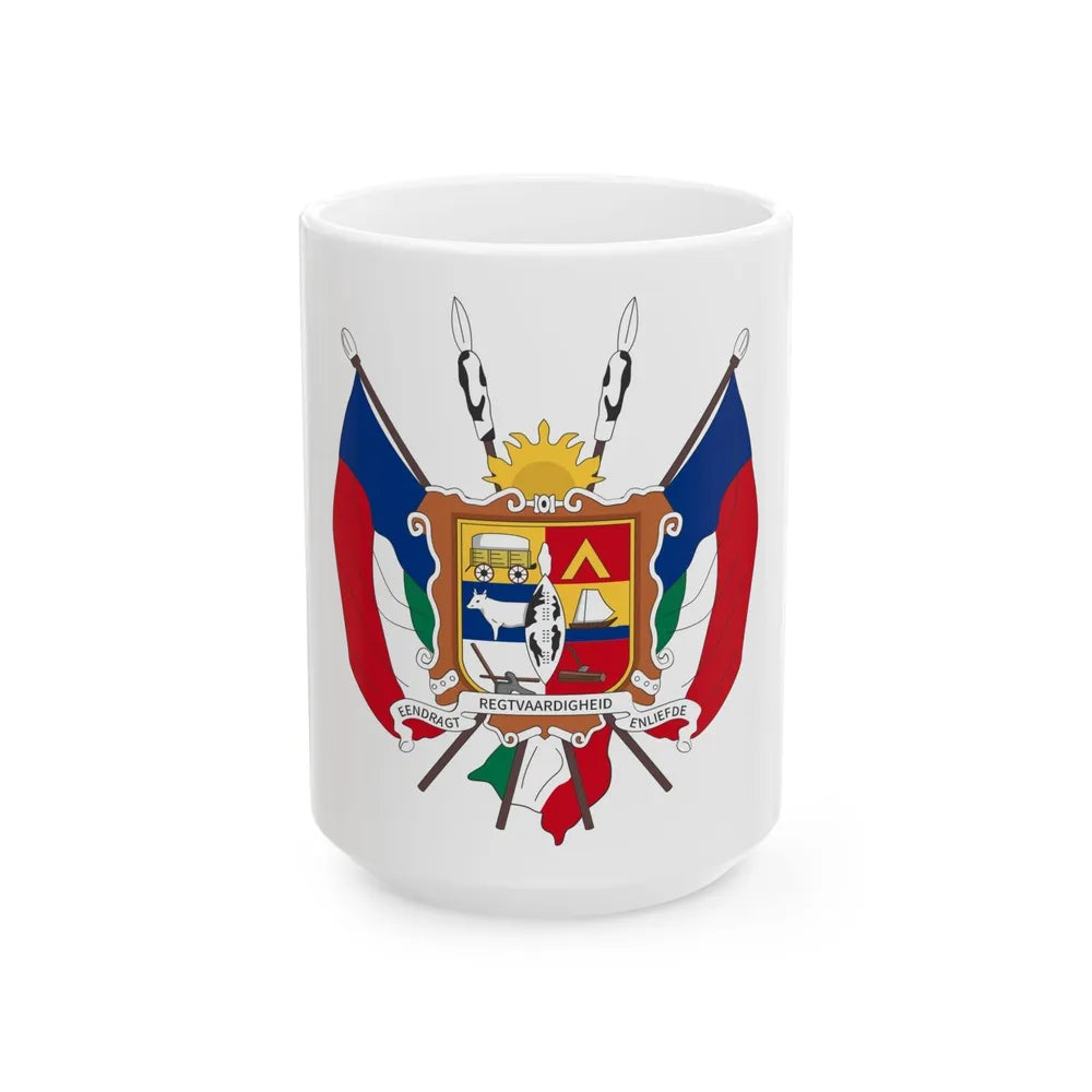 Coat of arms of the Nieuwe Republiek - White Coffee Mug-15oz-Go Mug Yourself