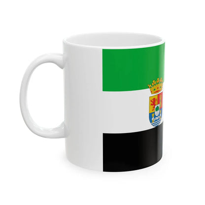 Flag of Extremadura Spain - White Coffee Mug-Go Mug Yourself