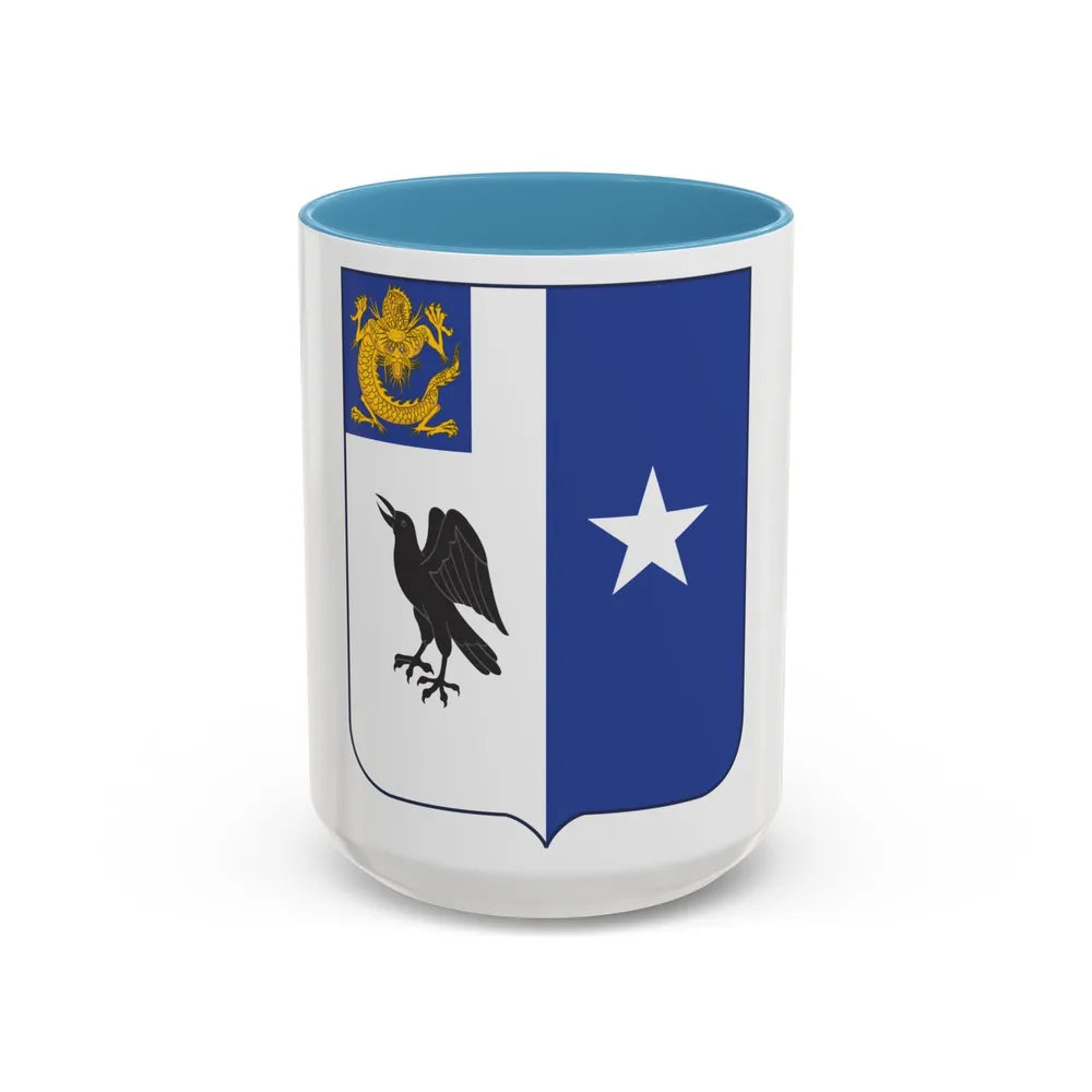 44th Infantry Regiment (U.S. Army) Accent Coffee Mug-15oz-Light Blue-Go Mug Yourself