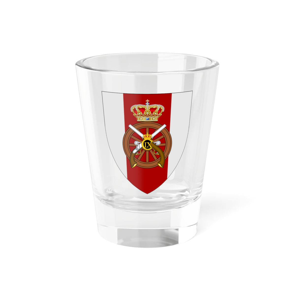 Coat of arms for the Zealandic Logistic Regiment (Denmark) (Coat of Arms) Shot Glass 1.5oz